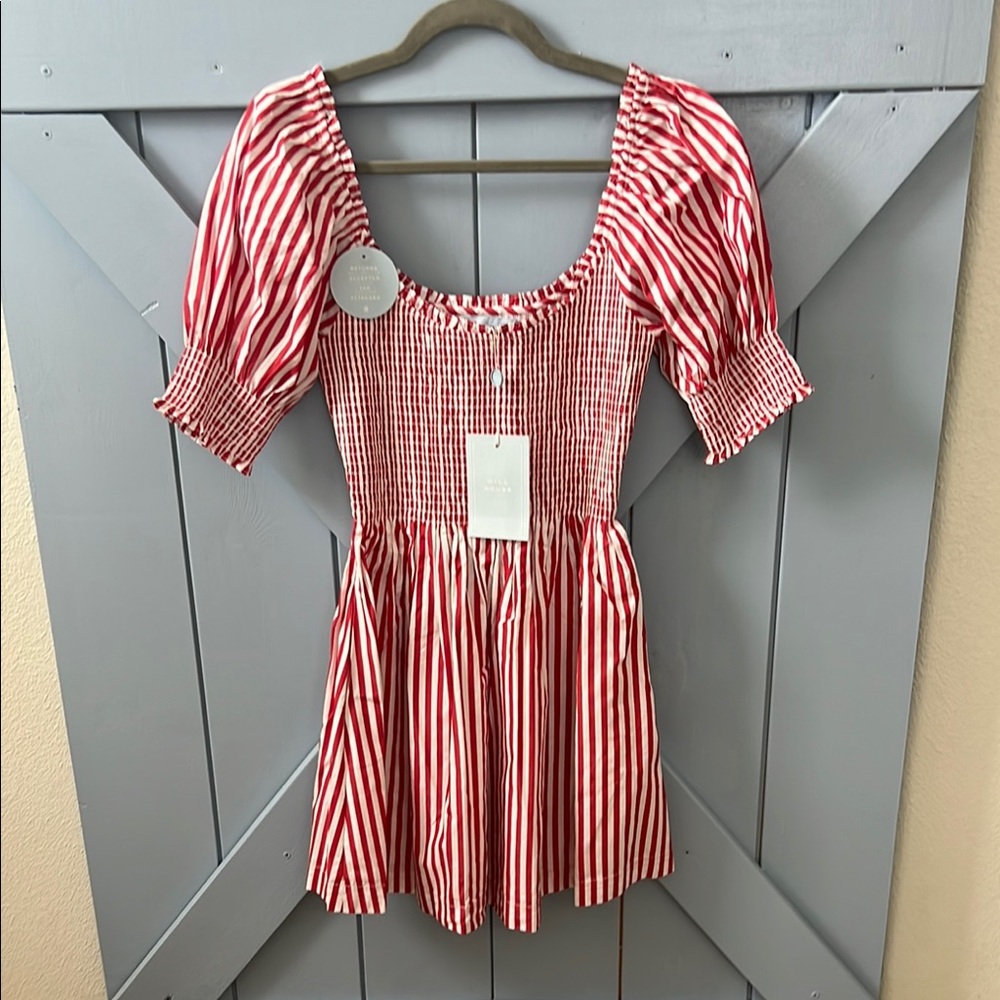 Hill House Home Red and White Striped Nap Dress